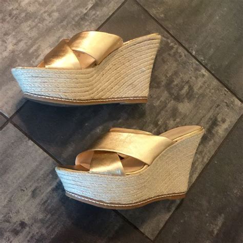 comfortable gold wedges.